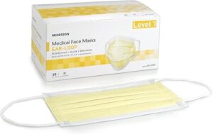 McKesson Medical Face Masks, Level 1, Yellow, 50 Count