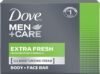 DOVE MEN + CARE Men + Care Body And Face Bar, Extra Fresh, 48 Pieces