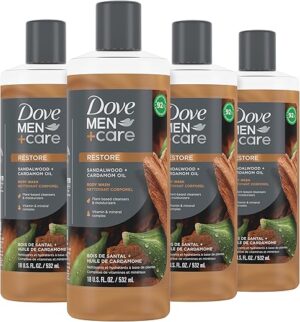DOVE MEN + CARE Men+Care Body Wash Sandalwood & Cardamom Oil 4 Count