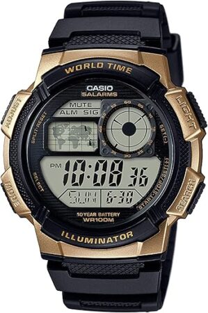 Casio Menβs Digital Watch Black/Gold AE1000W