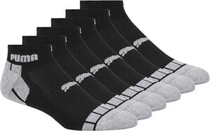 PUMA Men’s 6 Pack Quarter Crew Socks