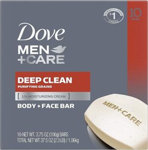DOVE MEN + CARE Men's Bar Soap Deep Clean, 10 Bars