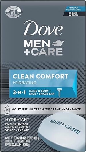 DOVE MEN + CARE Men's Body And Face Soap Bar, 6-Pack