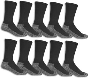 Fruit of the Loom Men’s Cushioned Cotton Work Socks
