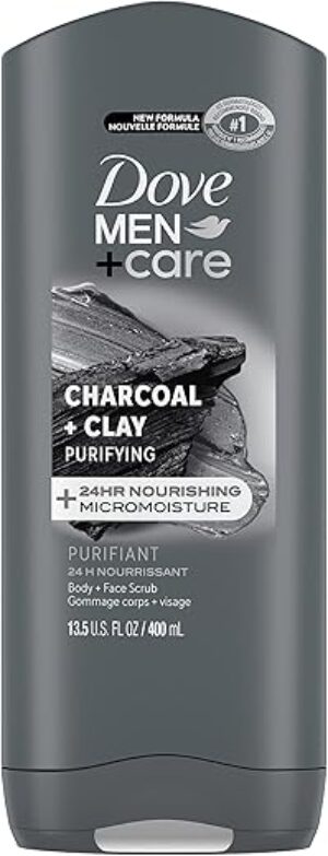 DOVE MEN + CARE Men's Purifying Charcoal + Clay Wash, 13.5 oz