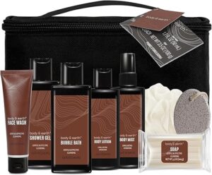 BODY & EARTH Men's Sandalwood Bath & Body Gift Set