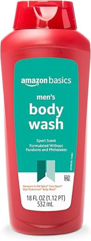 Amazon Basics Men's Sport Scent Body Wash, 18oz