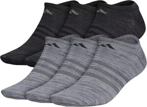 adidas Mens Superlite No Show Socks (6-Pair)