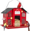 Kingsyard Metal Mesh Bird Feeder with Roof