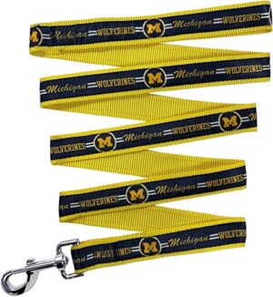 Pets First Michigan Wolverines Shiny Dog Leash