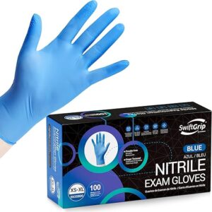 SwiftGrip Nitrile Exam Gloves, 3-Mil, Blue, Latex-Free