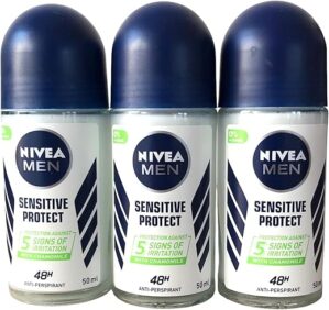 NIVEA Nivea Men’s Sensitive Protect Roll On Deodorant (Pack of 3)