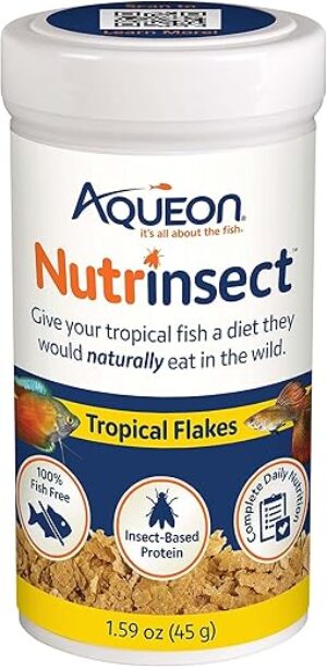 Aqueon Nutrinsect Tropical Flakes Fish Food, 1.59 oz