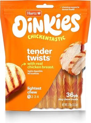 Hartz Oinkies Tender Twists Real Chicken Dog Treats