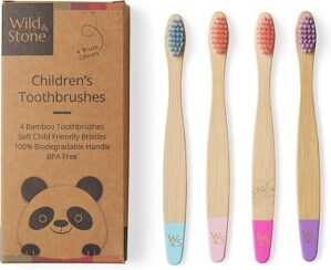 Wild & Stone Organic Bamboo Children’s Toothbrush, 4 Pack