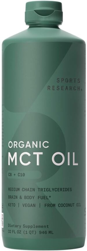 Sports Research Organic MCT Oil - Keto & Vegan
