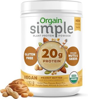 Orgain Organic Vegan Protein Powder, Peanut Butter