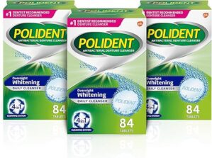 Polident Overnight Whitening Denture Cleanser Tablets