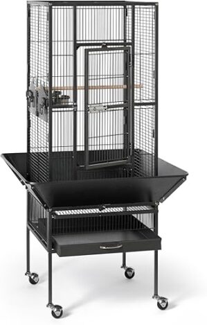 PH Prevue Hendryx Park Plaza Bird Cage, Black Hammertone