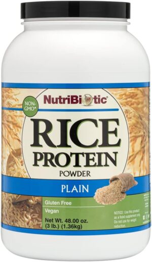 NutriBiotic Plain Rice Protein Powder, 3 Lb