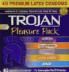 TROJAN Pleasure Pack Premium Latex Condoms, 40 Count