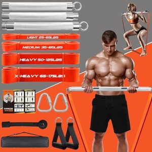 DASKING Portable Heavy Resistance Band Bar Set
