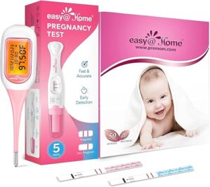 Easy@Home Pregnancy Test Sticks + Ovulation Test Strips + Smart Basal Thermometer