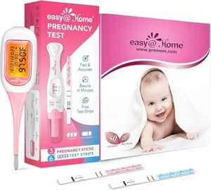 Easy@Home Pregnancy Test Sticks + Ovulation Test Strips + Smart Basal Thermometer