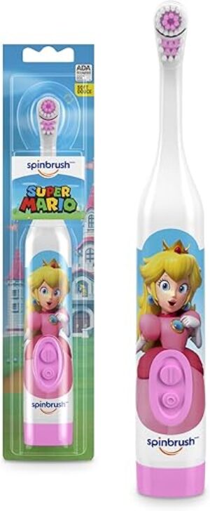 Spinbrush Princess Peach Kids Electric Toothbrush, Soft