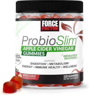 Force Factor ProbioSlim Apple Cider Vinegar Gummies, 120 Count