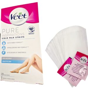 Veet Pure Cold Wax Strips, Legs & Body