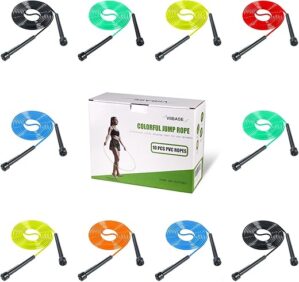 VIIBASE PVC Jump Rope 10 Pack for Cardio Fitness