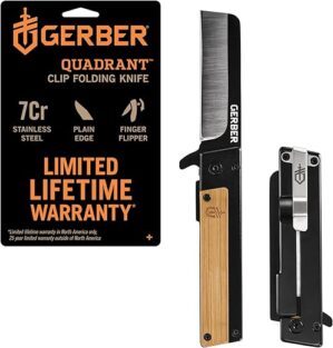 GERBER Quadrant Clip Folding Knife, Bamboo