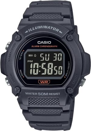 Casio Quartz Fitness Watch With Resin Strap (Model: W-219H-8BVCF)