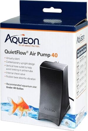 Aqueon QuietFlow Aquarium Air Pump 40, Black