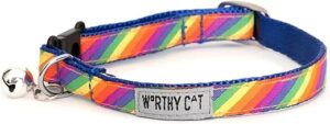 The Worthy Dog Rainbow Cat Collar: Durable & Stylish Adjustable