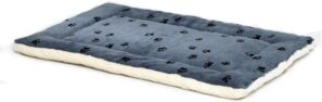 MidWest Homes for Pets Reversible Paw Print Pet Bed, Blue/White