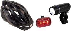 Schwinn Schwinn Thrasher Adult Bicycle Helmet And BV Light Set Bundle