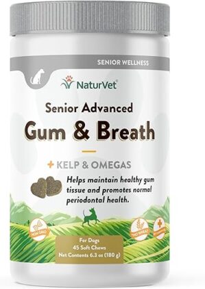 NaturVet Senior Advanced Gum & Breath Supplement - 45 Ct