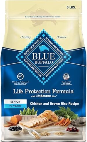 Blue Buffalo Senior Dry Dog Food, Chicken & Brown Rice