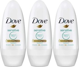 Dove Sensitive Antiperspirant Deodorant Roll-On, Fragrance-Free
