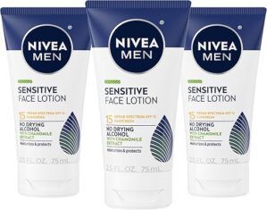 Nivea Men Sensitive Face Lotion SPF 15, 3 Pack