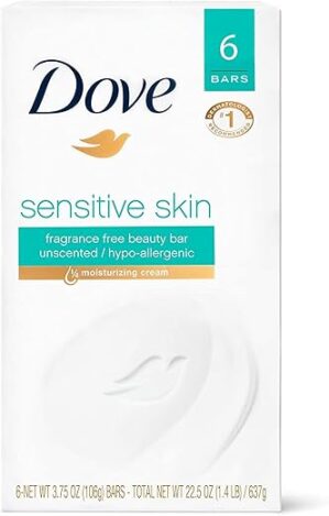 Dove Sensitive Skin Unscented Bath Bars (6-Pack)
