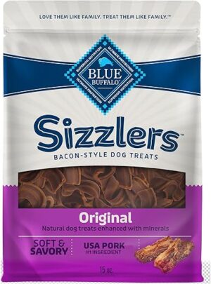 Blue Buffalo Sizzlers Bacon-Style Dog Treats, Original