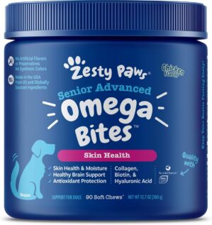 Zesty Paws Skin & Coat Fish Oil Soft Chews – 90 Count