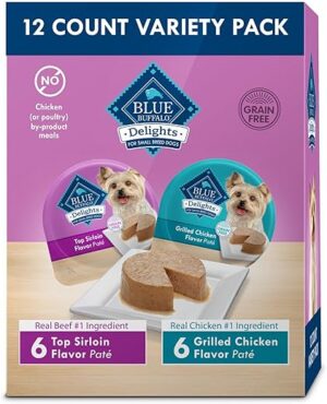 Blue Buffalo Small Breed Wet Dog Food Variety Pack, 12 Count