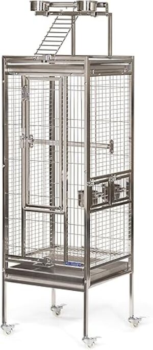 PH Prevue Hendryx Small Stainless Steel Playtop Bird Cage