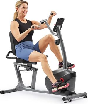 Sunny Health & Fitness Smart Indoor Recumbent Bike Trainer