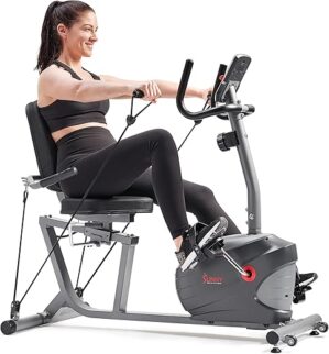 Sunny Health & Fitness Smart Indoor Recumbent Bike Trainer