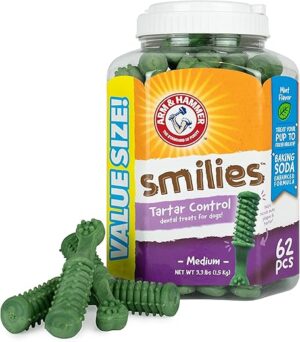 Arm & Hammer Smilies Tartar Control Dental Treats, 62 Pieces